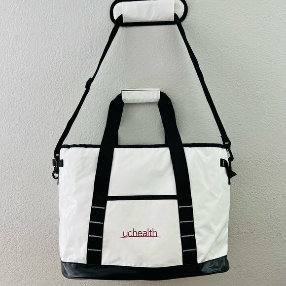 White UC Health Insulated Soft Cooler Tote Shoulder Bag Large - Picture 2 of 9